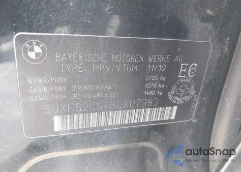 2011 BMW X6 xDrive35I из США, поврежденный, VIN 5UXFG2C54BLX07983